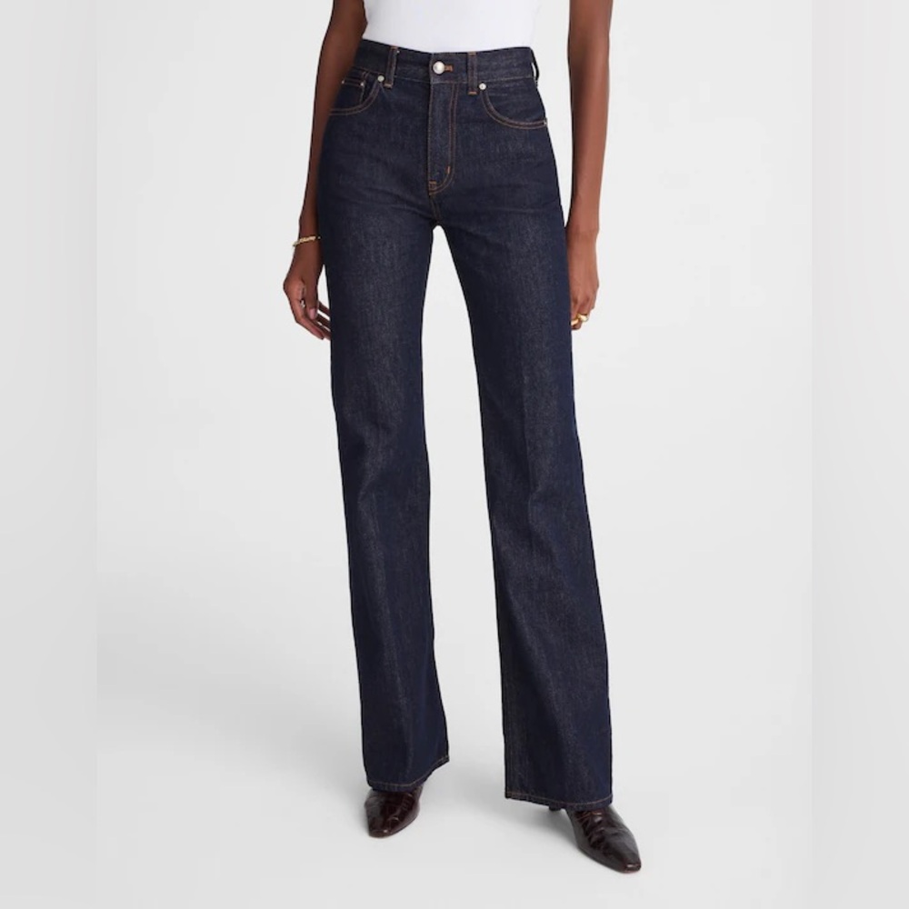 Madewell Dark Blue Flare & Wide Leg Jeans